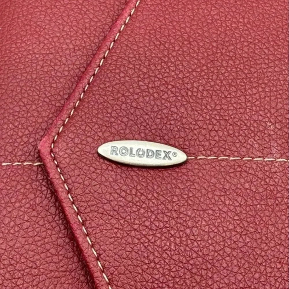 Rolodex Maroon Leather Business Card Binder Portfolio Zip Notebook